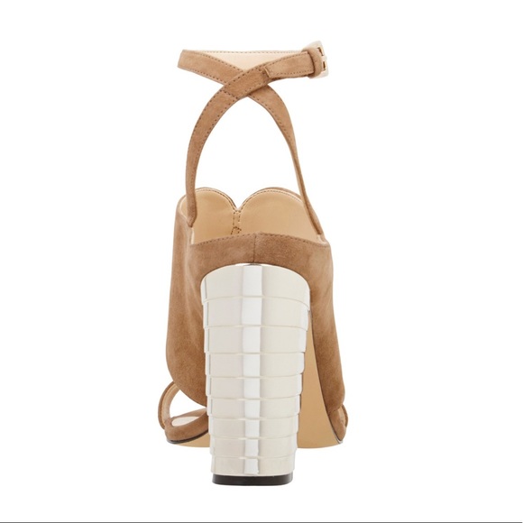 Leatherette Block Mirror Heel Ankle Strap Sandal - Picture 5 of 5